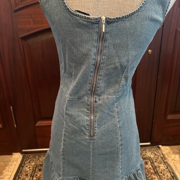 Nanette Lepore Denim Ruffle Mini Dress - Picture 6 of 9